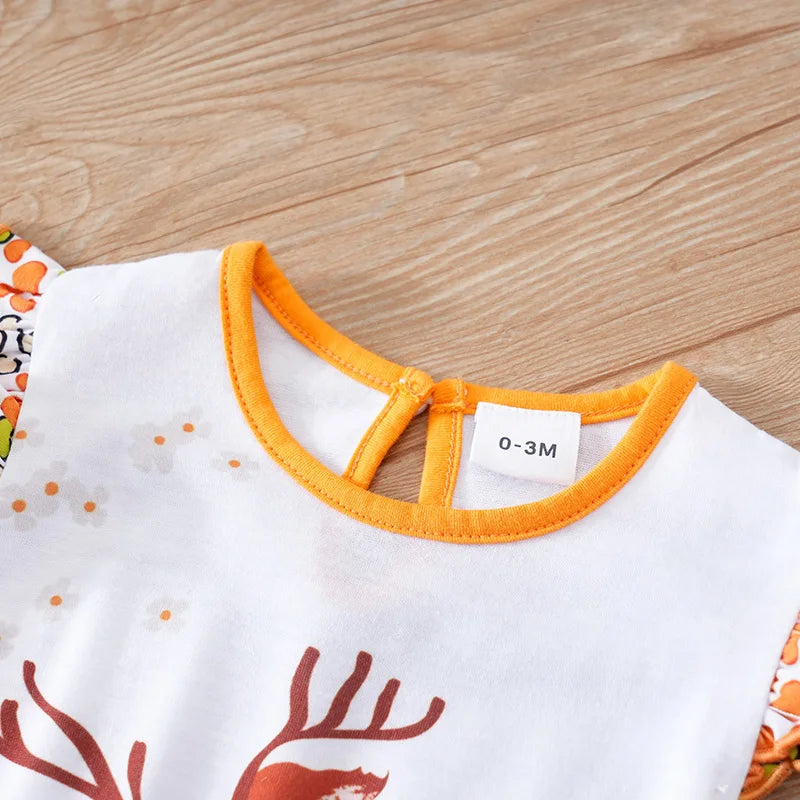 Woodland Deer Baby Romper – Soft Sleeveless Summer Outfit (0–18M)    Mimou Babywear