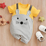 Yellow Mouse Baby Short Sleeve Cotton Romper (0–18M)    Mimou Babywear