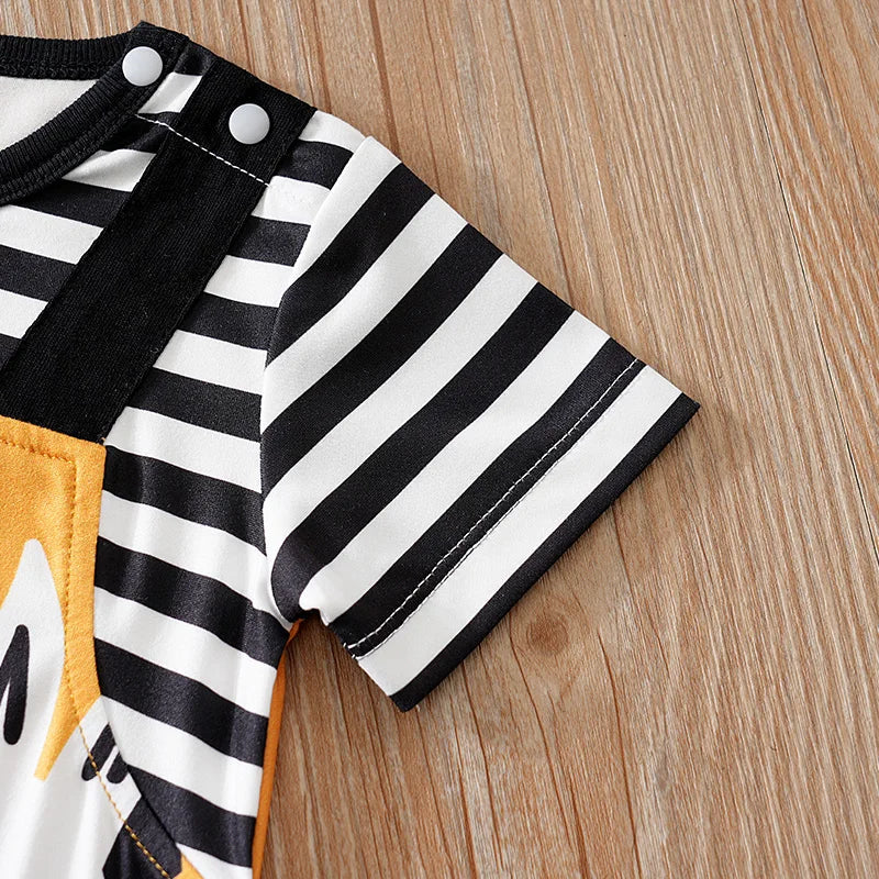 Zebra Baby Short Sleeve Romper with 3D Detail (0–18M)    Mimou Babywear