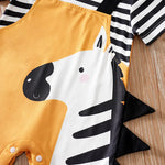 Zebra Baby Short Sleeve Romper with 3D Detail (0–18M)    Mimou Babywear