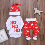 Baby Christmas Deer Outfit Set – Romper, Pants & Hat (3 - 24M) - Mimou Babywear