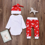 Baby Christmas Deer Outfit Set – Romper, Pants & Hat (3 - 24M) - Mimou Babywear