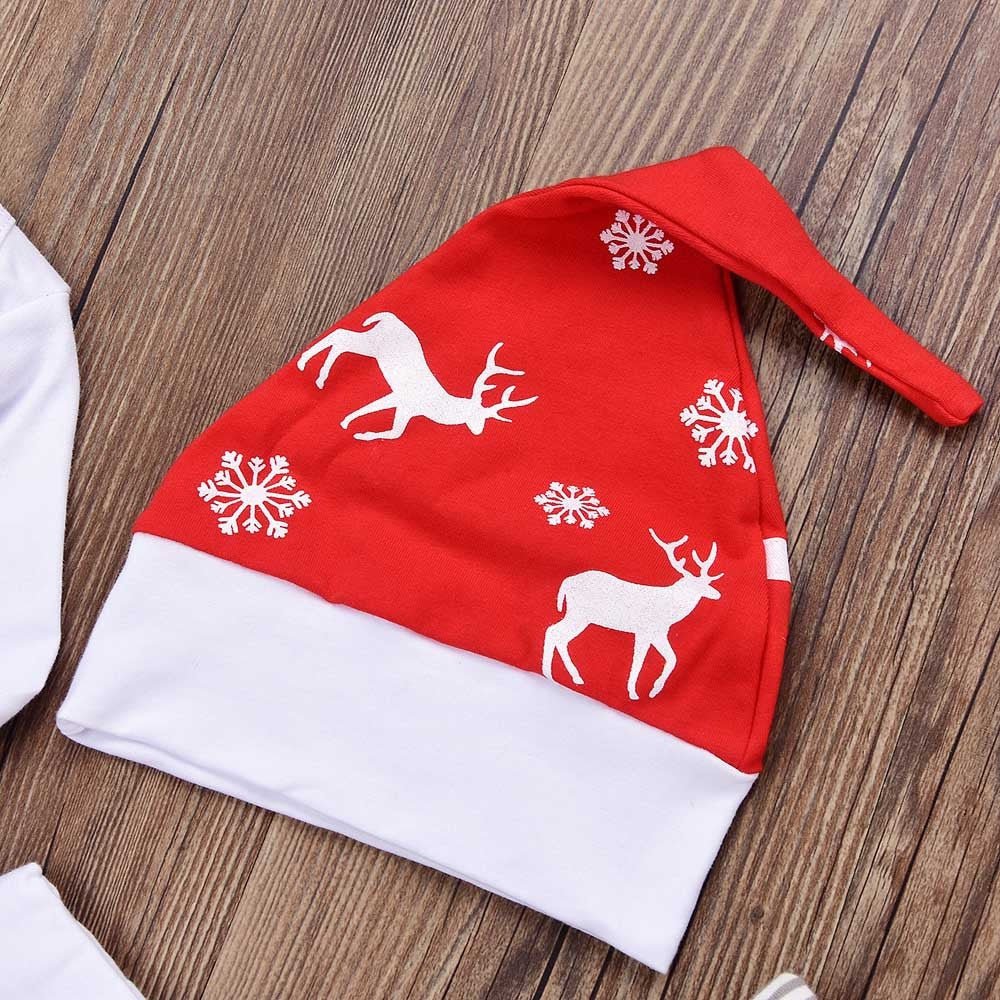 Baby Christmas Deer Outfit Set – Romper, Pants & Hat (3 - 24M) - Mimou Babywear