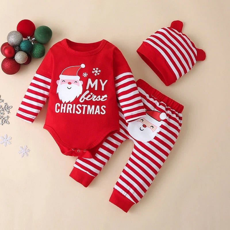 Baby “My First Christmas” Deer Outfit Set (0 - 24M) - Mimou Babywear