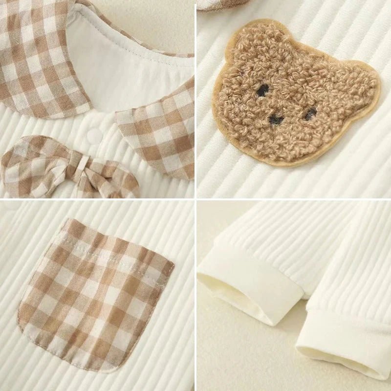 Bear Pocket Cotton Romper (3 - 18 Months) - Mimou Babywear