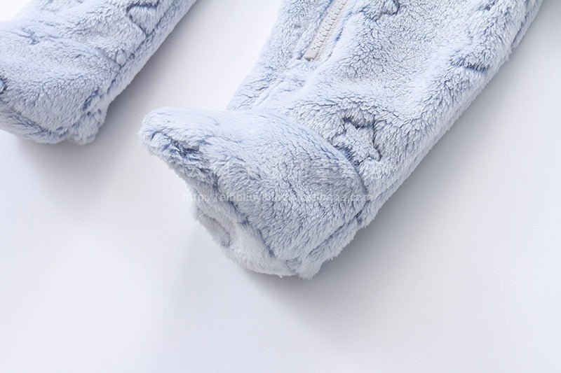 Cartoon Flannel Hooded Romper (0 - 18 Months) - Mimou Babywear