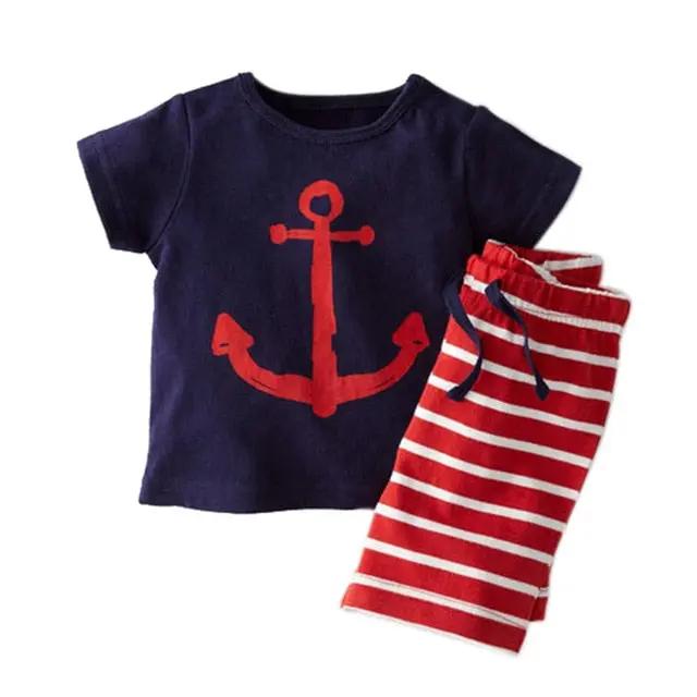 Cartoon Tee & Striped Shorts Set (2 - Piece, 6M - 3Y) - Mimou Babywear
