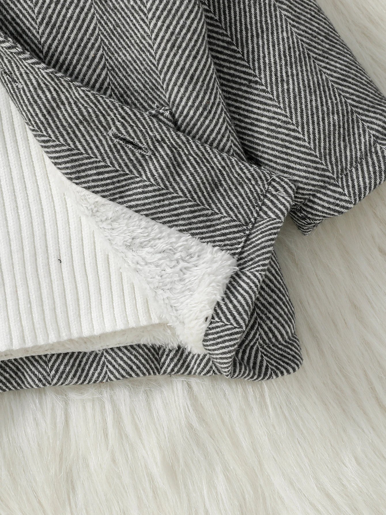 Chevron Fleece - Lined Baby Coat – Warm Winter Jacket (3–36M) - Mimou Babywear