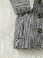 Chevron Fleece - Lined Baby Coat – Warm Winter Jacket (3–36M) - Mimou Babywear