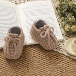 Classic Knit Booties with Tie (0 - 12 Months) - Mimou Babywear