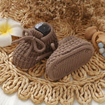 Classic Knit Booties with Tie (0 - 12 Months) - Mimou Babywear