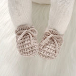 Classic Knit Booties with Tie (0 - 12 Months) - Mimou Babywear