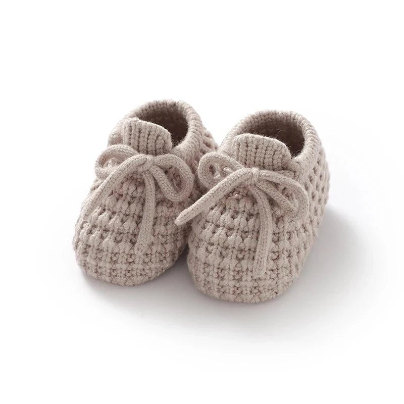 Classic Knit Booties with Tie (0 - 12 Months) - Mimou Babywear