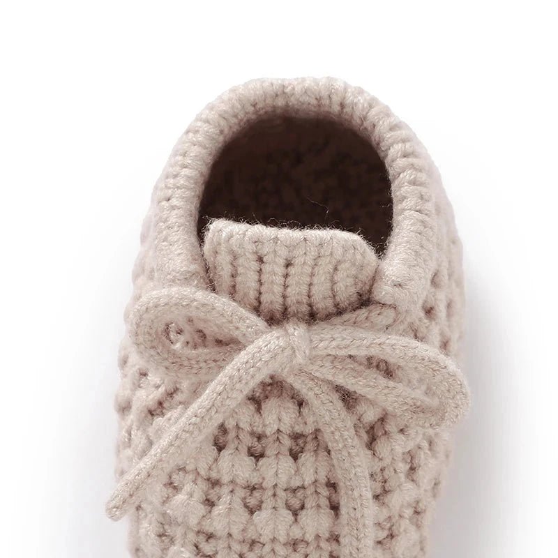 Classic Knit Booties with Tie (0 - 12 Months) - Mimou Babywear