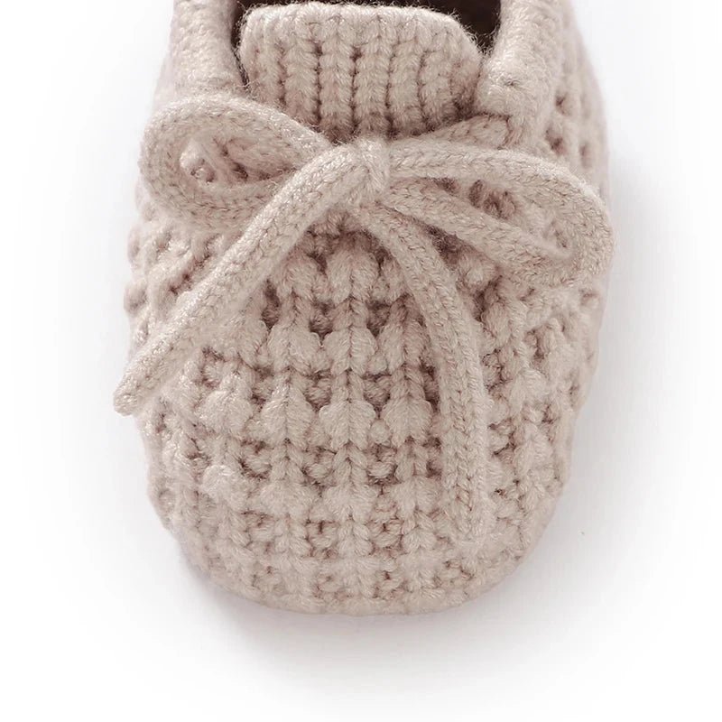 Classic Knit Booties with Tie (0 - 12 Months) - Mimou Babywear