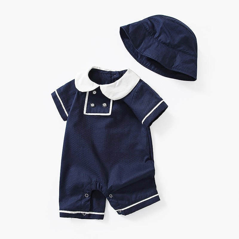 College Style Doll Collar Romper (0 - 3 Years) - Mimou Babywear