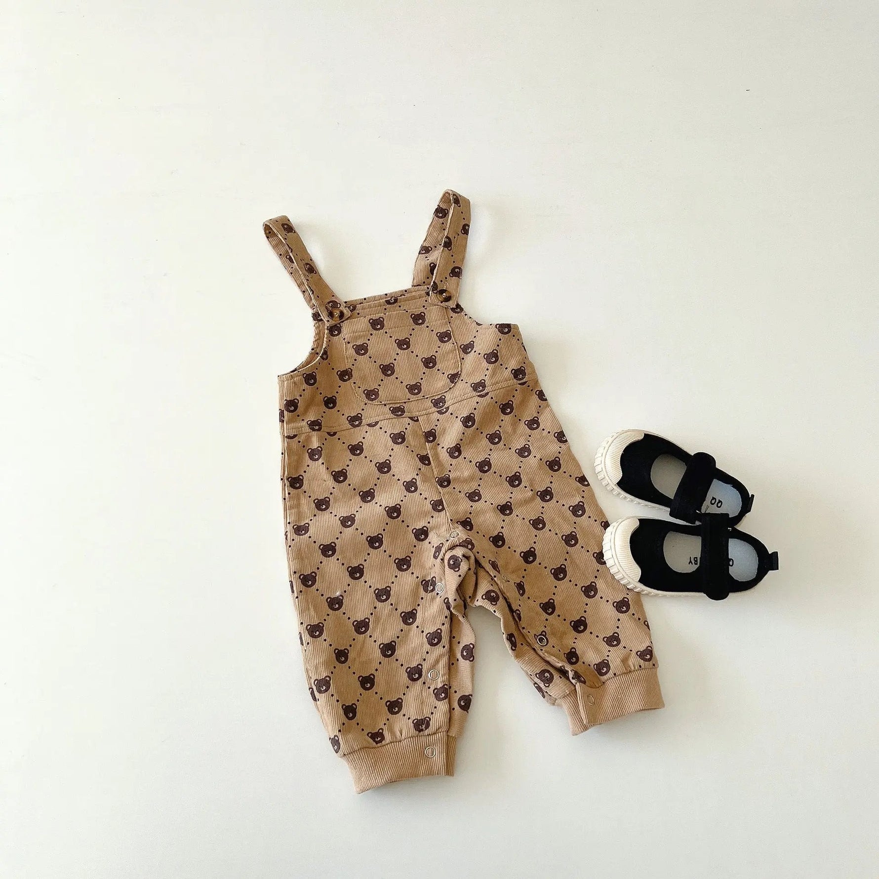 Comfy Bear Strap Overalls (0 - 24 Months) - Mimou Babywear