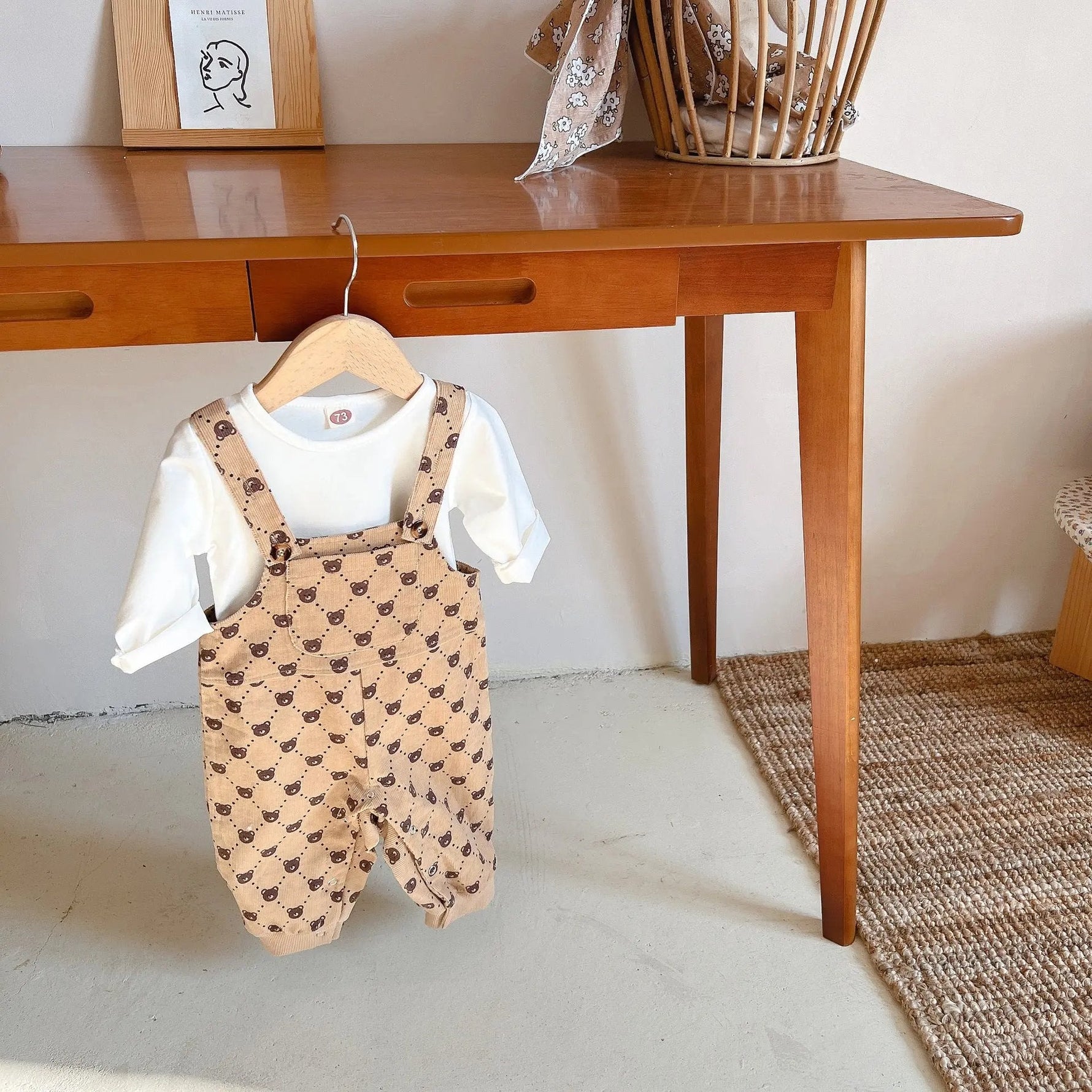 Comfy Bear Strap Overalls (0 - 24 Months) - Mimou Babywear