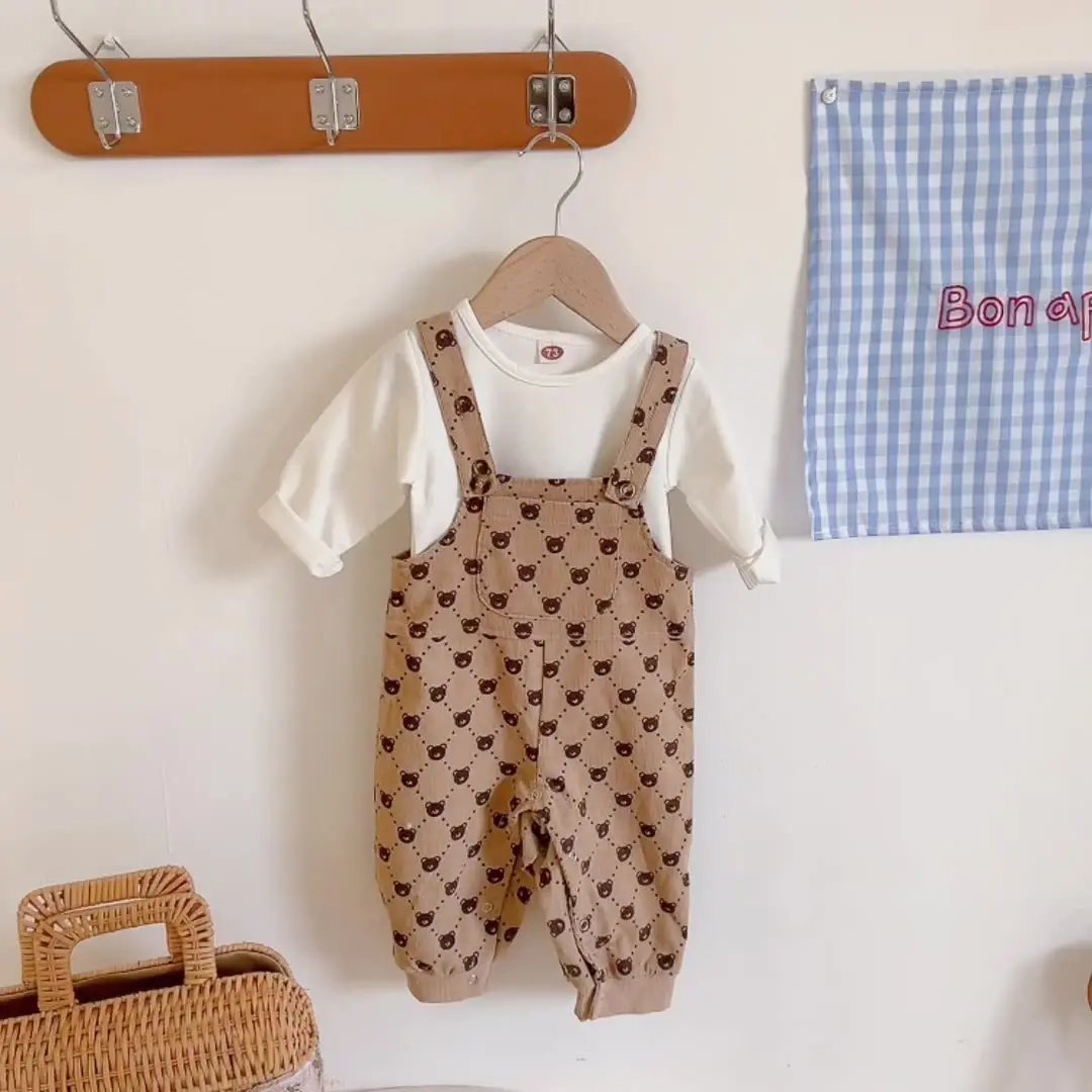 Comfy Bear Strap Overalls (0 - 24 Months) - Mimou Babywear