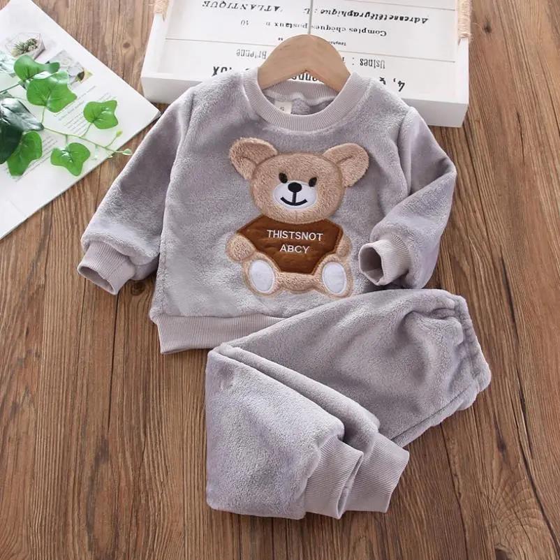 Cozy Bear Fleece Pajama Set (2 - Piece, 1 - 4 Years) - Mimou Babywear