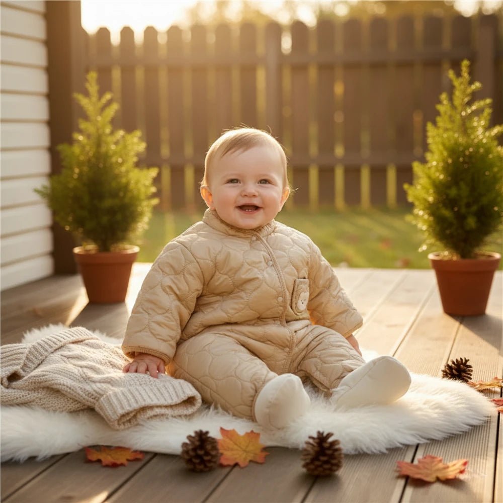 Cozy Ripple Cotton Romper (0 - 18 Months) - Mimou Babywear