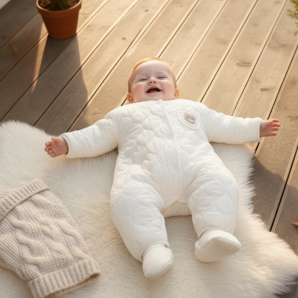 Cozy Ripple Cotton Romper (0 - 18 Months) - Mimou Babywear