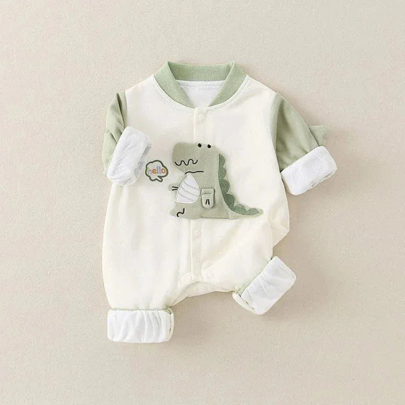 Dino Baseball Romper (0 - 18 Months) - Mimou Babywear