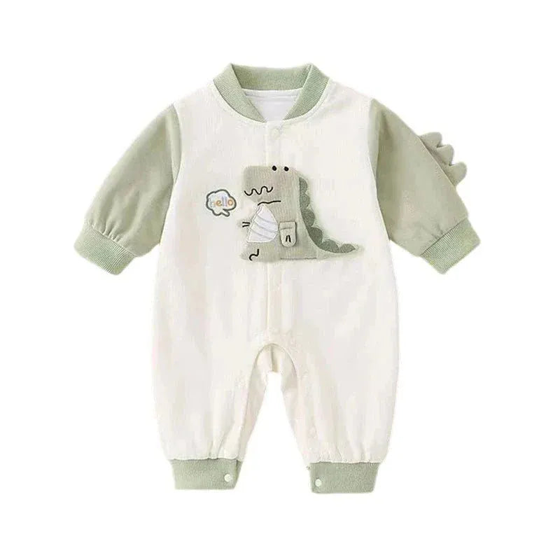 Dino Baseball Romper (0 - 18 Months) - Mimou Babywear