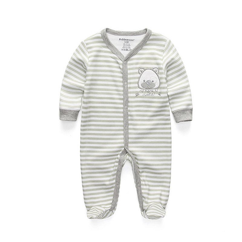 Double Button Cotton Sleepsuit (0 - 12 Months) - Mimou Babywear