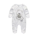 Double Button Cotton Sleepsuit (0 - 12 Months) - Mimou Babywear
