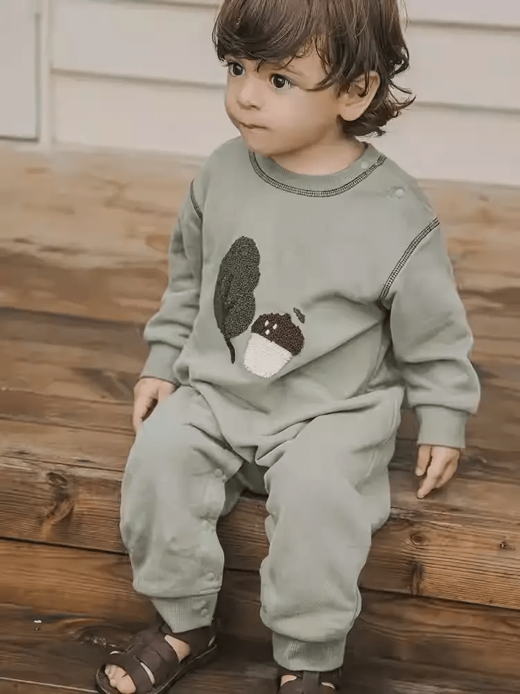 Fleece Baby Jumpsuit – Warm Long - Sleeve Romper (0 - 24 Months) - Mimou Babywear