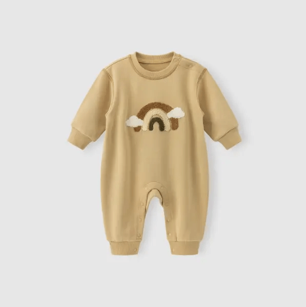 Fleece Baby Jumpsuit – Warm Long - Sleeve Romper (0 - 24 Months) - Mimou Babywear