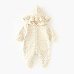 Floral Hooded Winter Romper (3 - 18 Months) - Mimou Babywear