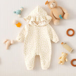 Floral Hooded Winter Romper (3 - 18 Months) - Mimou Babywear
