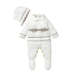 Footed Knit Jumpsuit & Hat Set (0 - 12 Months) - Mimou Babywear