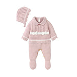 Footed Knit Jumpsuit & Hat Set (0 - 12 Months) - Mimou Babywear