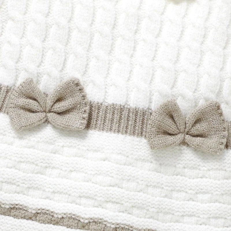 Footed Knit Jumpsuit & Hat Set (0 - 12 Months) - Mimou Babywear