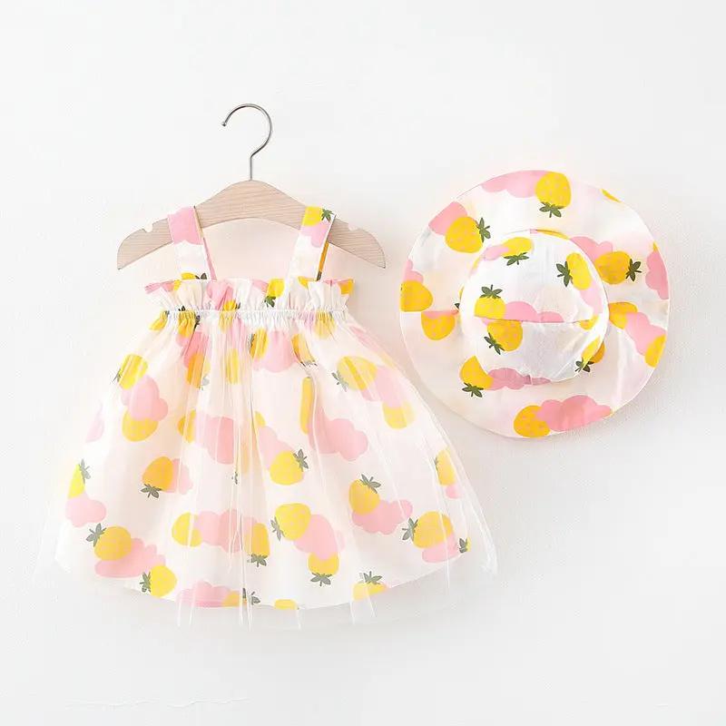 Fruit Print Dress & Hat Set (2 - Piece, 6M - 3Y) - Mimou Babywear
