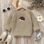 Hedgehog Embroidered Knit Sweater (6M - 3Y) - Mimou Babywear