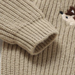 Hedgehog Embroidered Knit Sweater (6M - 3Y) - Mimou Babywear