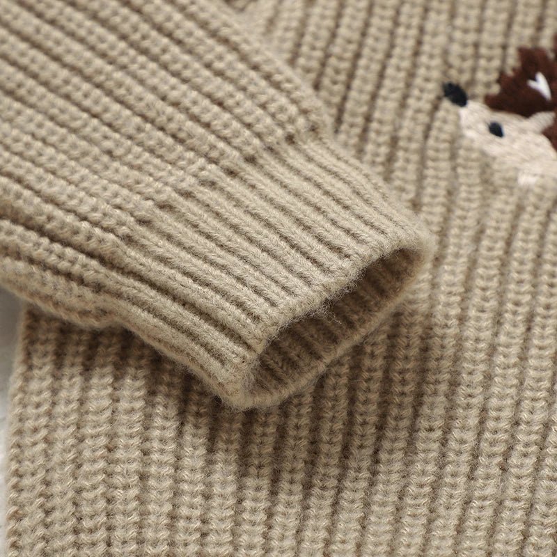 Hedgehog Embroidered Knit Sweater (6M - 3Y) - Mimou Babywear