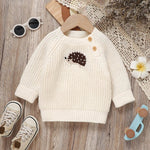 Hedgehog Embroidered Knit Sweater (6M - 3Y) - Mimou Babywear