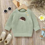 Hedgehog Embroidered Knit Sweater (6M - 3Y) - Mimou Babywear