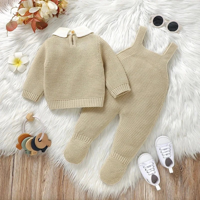 Heirloom Knit Sweater & Romper Set (0 - 9 Months) - Mimou Babywear