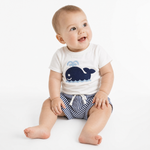 Baby Summer Outfit Set – Cotton T-Shirt & Striped Shorts (6–36M)    Mimou Babywear