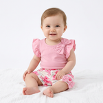 Pretty in Pink Set – Bow Tank Top & Floral Shorts (3–36M)    Mimou Babywear