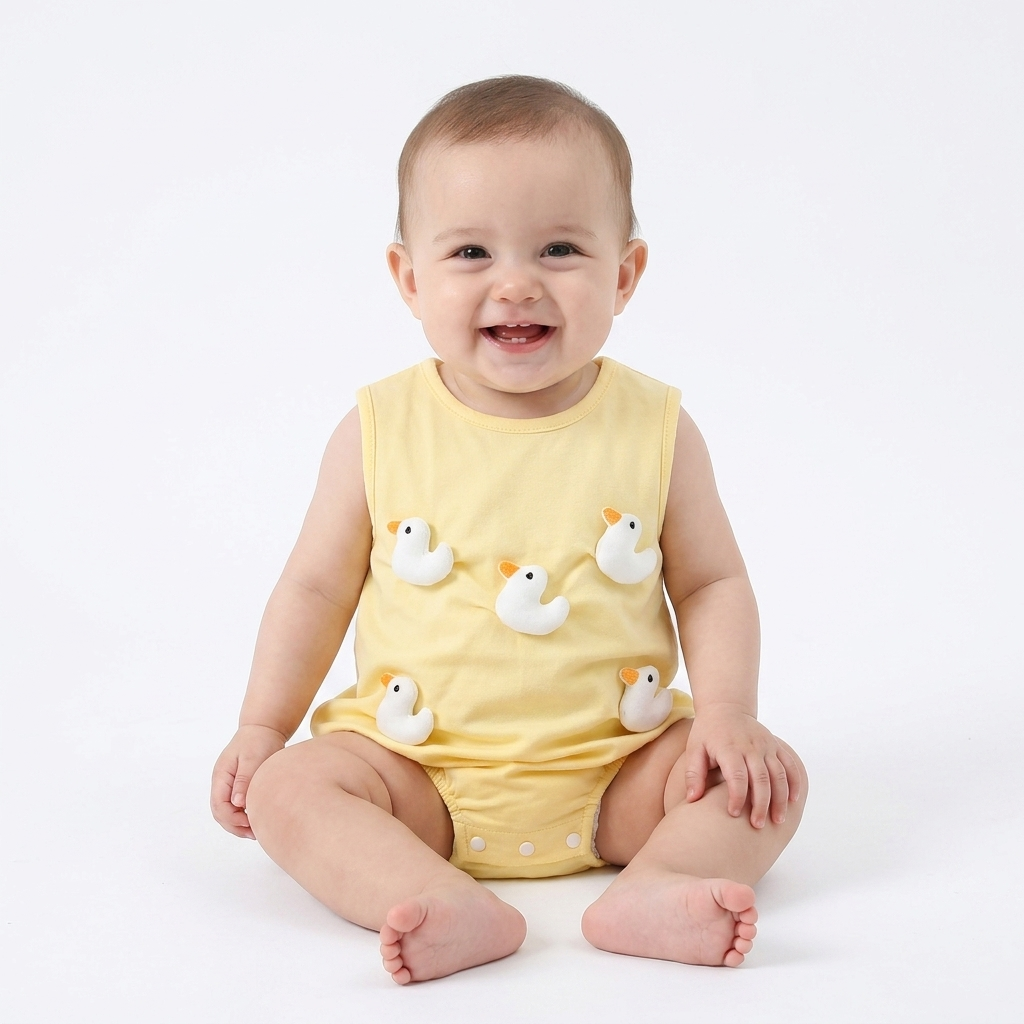 Little Duck 3D Bubble Romper baby lifestyle photo