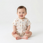 Cartoon Animal Muslin Short Sleeve Set baby lifestyle photo