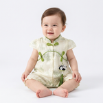Bamboo & Panda Tassel Romper baby lifestyle photo