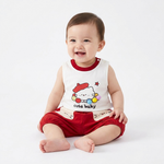 Cute Baby Cat Vest & Red Shorts Set baby lifestyle photo